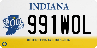 IN license plate 991WOL