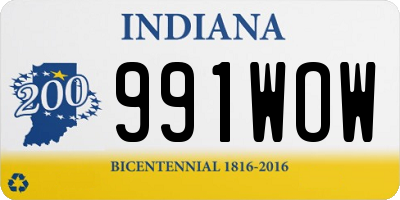 IN license plate 991WOW