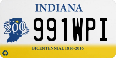 IN license plate 991WPI