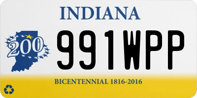 IN license plate 991WPP