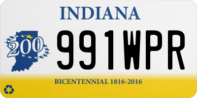 IN license plate 991WPR