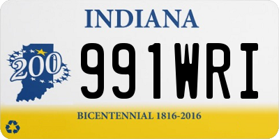 IN license plate 991WRI