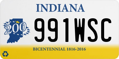 IN license plate 991WSC