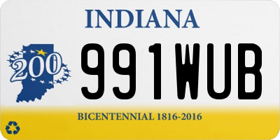 IN license plate 991WUB