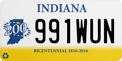 IN license plate 991WUN