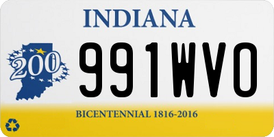 IN license plate 991WVO
