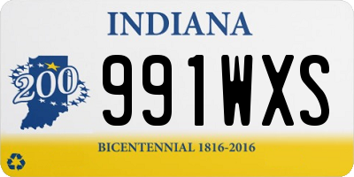 IN license plate 991WXS