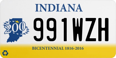 IN license plate 991WZH