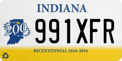 IN license plate 991XFR