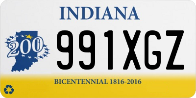 IN license plate 991XGZ