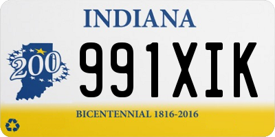 IN license plate 991XIK