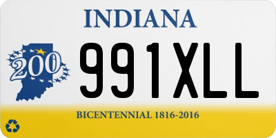 IN license plate 991XLL