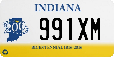 IN license plate 991XM