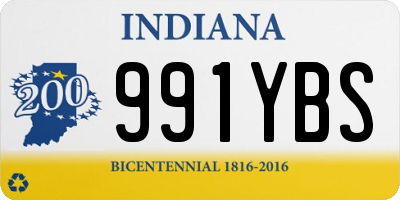 IN license plate 991YBS