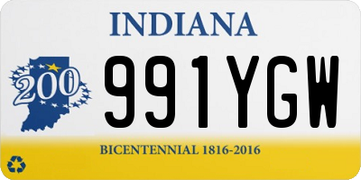 IN license plate 991YGW