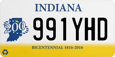 IN license plate 991YHD