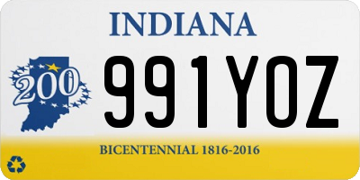 IN license plate 991YOZ