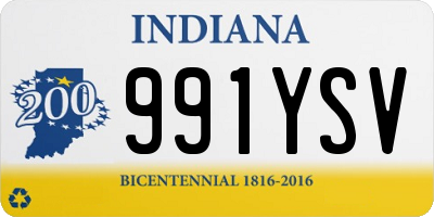 IN license plate 991YSV