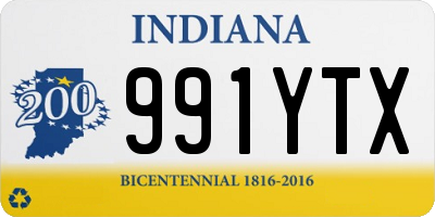 IN license plate 991YTX