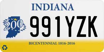 IN license plate 991YZK