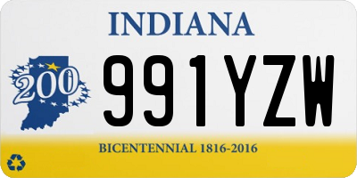 IN license plate 991YZW