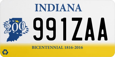 IN license plate 991ZAA