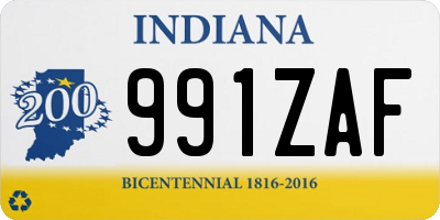 IN license plate 991ZAF