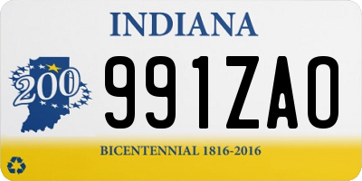 IN license plate 991ZAO