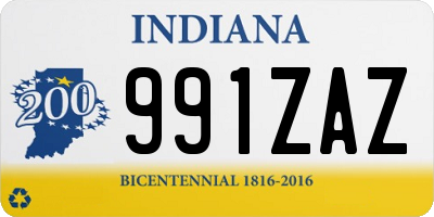 IN license plate 991ZAZ