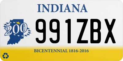 IN license plate 991ZBX