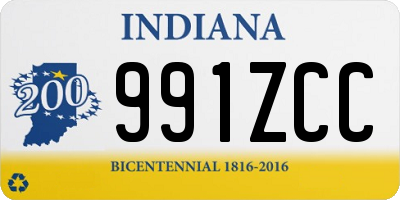 IN license plate 991ZCC