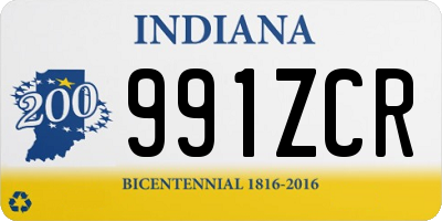 IN license plate 991ZCR