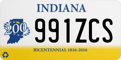 IN license plate 991ZCS