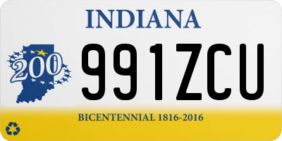 IN license plate 991ZCU