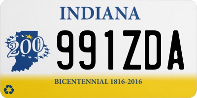 IN license plate 991ZDA