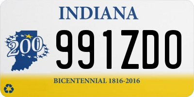 IN license plate 991ZDO