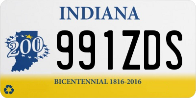 IN license plate 991ZDS