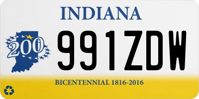 IN license plate 991ZDW