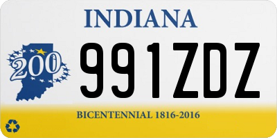 IN license plate 991ZDZ