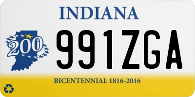 IN license plate 991ZGA