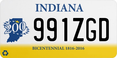 IN license plate 991ZGD