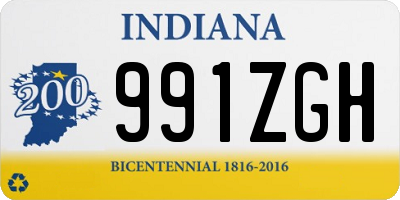 IN license plate 991ZGH