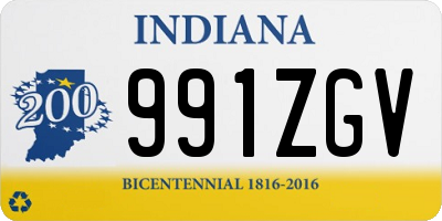 IN license plate 991ZGV