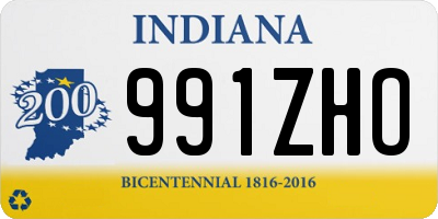 IN license plate 991ZHO