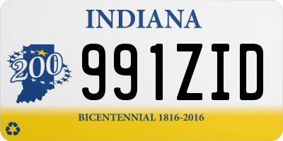 IN license plate 991ZID