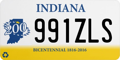 IN license plate 991ZLS