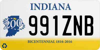 IN license plate 991ZNB