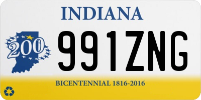 IN license plate 991ZNG