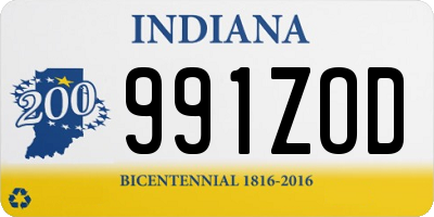 IN license plate 991ZOD
