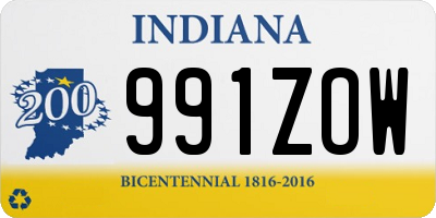 IN license plate 991ZOW